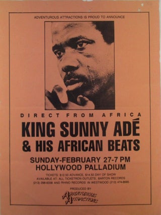 Item #021277 Direct From Africa King Sunny Ade and his African Beats Show Flyer