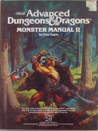 Item #021362 Monster Manual II. Advanced Dungeons and Dragons. Gary Gygax