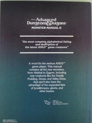 Monster Manual II. Advanced Dungeons and Dragons