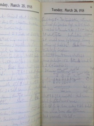 World War I Hospital/Medical Worker Diary. 1918 France. In a Daily Reminder Calendar for 1918