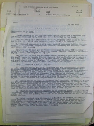 Item #021414 Adlai Stevenson Fundraising Dinner, April 25th, 1956, at the Waldorf Archive of...