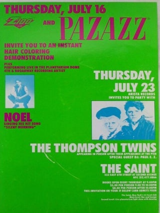 Item #021493 The Saint Nightclub Promotional Handbill. Thursday, July 16 z100 and Pazazz invite...