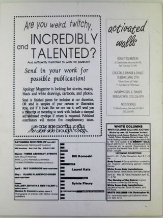 Apology Magazine. Volume 1, Number 1. Spring 1993