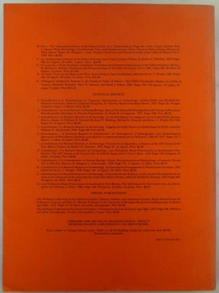 Prehispanic Settlement Patterns in The Southern Valley of Mexico. The Chalco-Xochimilco Region. Memoirs of the Museum of Anthropology University of Michigan Number 14