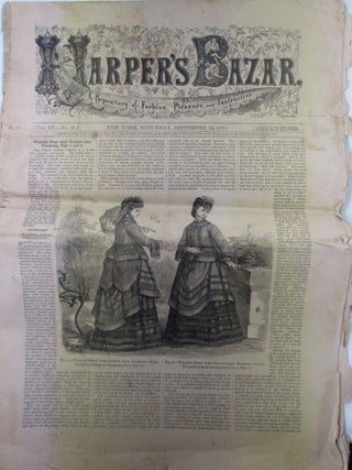 Item #021668 Harper's Bazar. A Repository of Fashion, Pleasure and Instruction. September 24,...