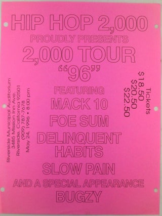 Item #021712 Hip Hop 2,000 Proudly Presents 2,000 Tour "96" Featuring Mack 10, Foesum, Delinquent...