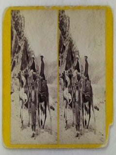 Item #021720 Travelers on Dromedaries. Near Ezion Geber. Stereographic, Stereoscope, Stereoview...