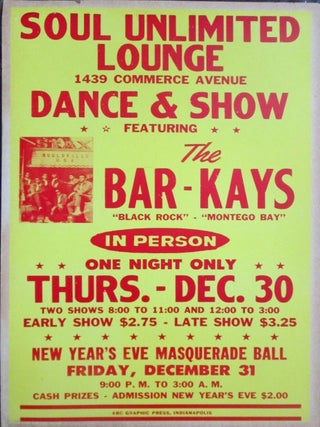 Item #021736 Soul Unlimited Lounge Dance and Show Featuring the Bar-Kays. Thurs. Dec. 30 Show Poster