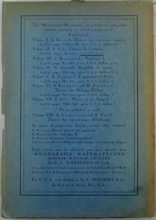 Theory of the Integral. Second Revised Edition, English