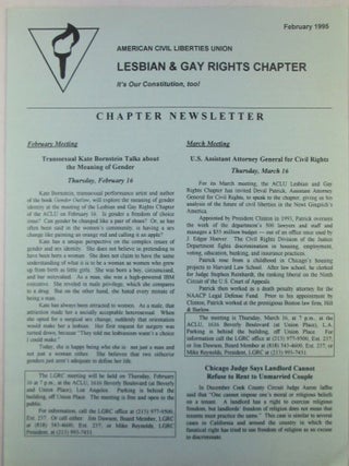 Item #021776 Lesbian and Gay Rights Chapter of the American Civil Liberties Union of Southern...