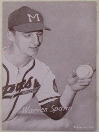 Item #021779 Warren Spahn Exhibit Card