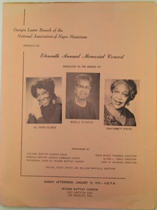 Item #021791 Georgia Laster Branch of the National Association of Negro Musicians Presents Its...