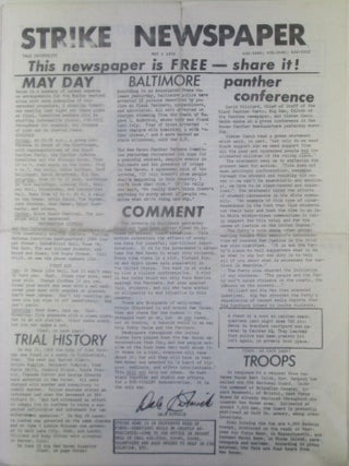 Strike Newspaper. Yale University. May 1, 1970. Authors.