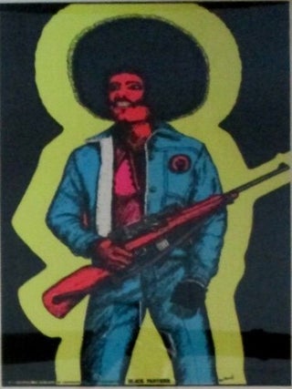 Item #021823 Black Panther Blacklight Poster. George Stowe Jr., artist