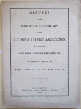 Item #021829 Minutes of the Forty-First Anniversary of the Columbus Baptist Association, held...