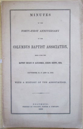 Item #021829 Minutes of the Forty-First Anniversary of the Columbus Baptist Association, held...