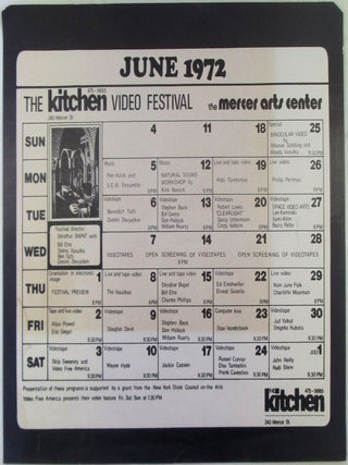 Item #021990 The Kitchen Video Festival June 1972 Event Flyer