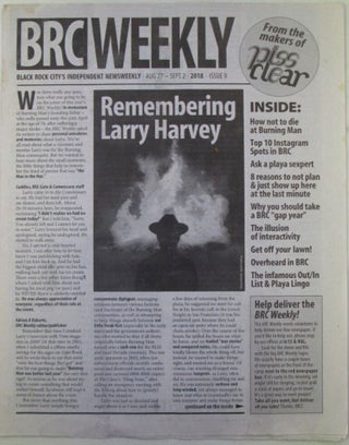 Item #022176 BRC Weekly. Black Rock City's Independent Newsweekly. August 27-Sept 2., 2018....