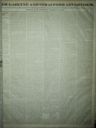 Dover Gazette and Strafford Advertiser. December 2, 1834 to November 24, 1835.