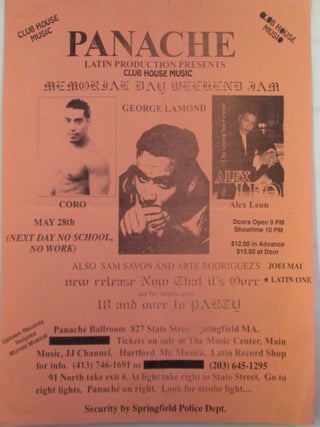Item #022272 Coro, George Lamond, Alex Leon Concert Flyer. Panache Latin Production Presents...