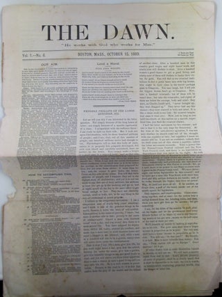 Item #022278 The Dawn. October 15, 1889. Vol. 1. No. 6. Christian Socialism, William Dwight...