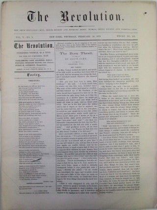 Item #022282 The Revolution. February 24, 1870. Vol. V. No. 8. Elizabeth Cady Stanton, Susan B....