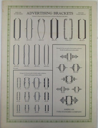 Six Pages of Advertising Brackets. For Modern Advertising Typography. Catalog