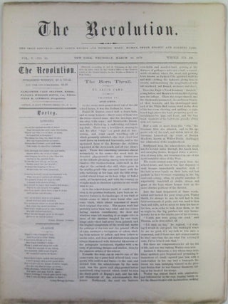 Item #022308 The Revolution. March 10, 1870. Vol. V. No. 10. Susan B. Anthony