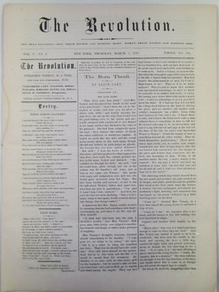 Item #022392 The Revolution. March 3, 1870. Vol. V. No. 9. Elizabeth Cady Stanton