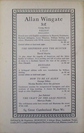 Horizon. A Review of Literature and Art. June 1946