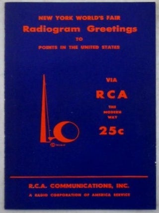 Item #022524 New York World's Fair (1939) Radiogram Greetings to Points in the United States. RCA...