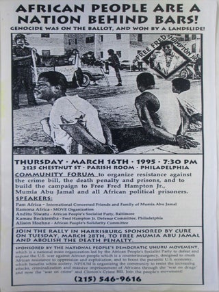 Item #022557 African People Are A Nation Behind Bars! Genocide Was On the Ballot and Won by a...