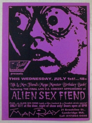 Item #022607 Alien Sex Fiend Concert Handbill/Flyer. Wednesday, July 1st (1992) The Final US...