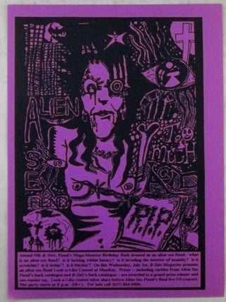 Alien Sex Fiend Concert Handbill/Flyer. Wednesday, July 1st (1992) The Final US Concert Appearance of Alien Sex Fiend, at Man Ray, Cambridge, Massachusetts