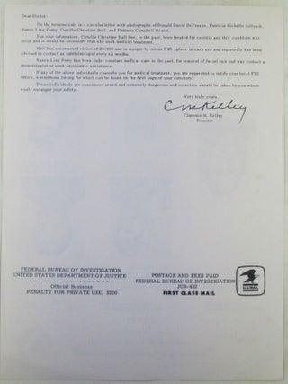 Symbionese Liberation Army (SLA) FBI Circular including Patricia (Patty) Hearst as A Material Witness Dated April 19, 1974.