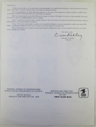 Symbionese Liberation Army (SLA) FBI Circular including Patricia (Patty) Hearst as A Material Witness Dated April 19, 1974.