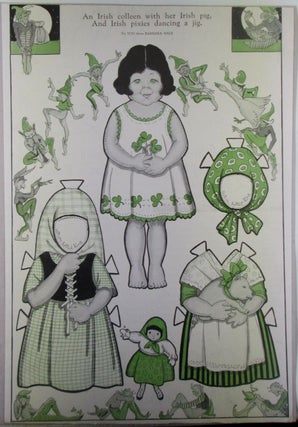 Item #022627 An Irish colleen and her Irish Pig, And Irish pixies dancing a jig Paper Dolls....