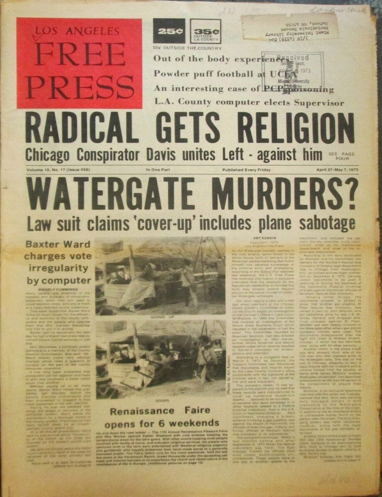 Item #022676 Los Angeles Free Press April 27-May 7, 1973. Charles Bukowski.
