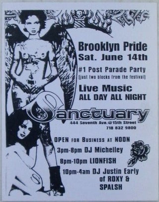 Brooklyn Pride Event Handbill for an LGBTQ+ Event at the Spectrum and Sanctuary. Sat. June 14th