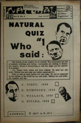 Item #022710 The (Spokane) Natural. Feb 14-27, 1969. Vol. 3 No. 4. Authors