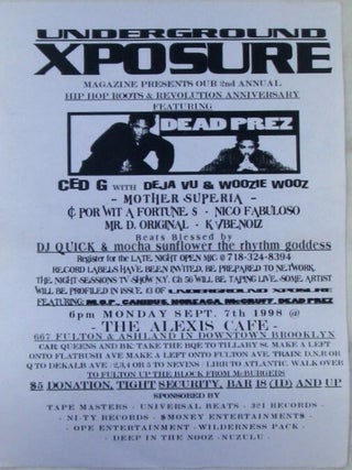 Item #022714 Underground Xposure Magazine Presents [...] Dead Prez, Ced G with Deja Vu and Woozie...