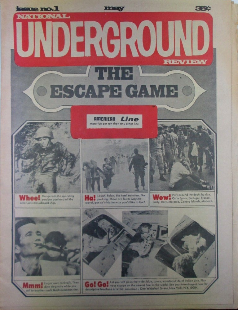 Item #022730 National Underground Review. Issue No. 1. May (1968). Charles Bukowski, Crumb R., Robert.