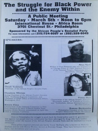 The Struggle For Black Power and the Enemy Within. African People's Socialist Party Event Flyer