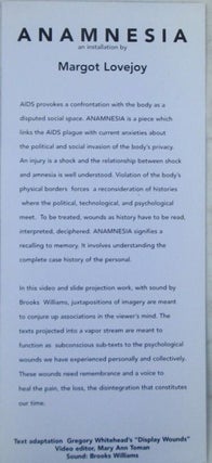 Anamnesia. An Installation Exhibition Handbill