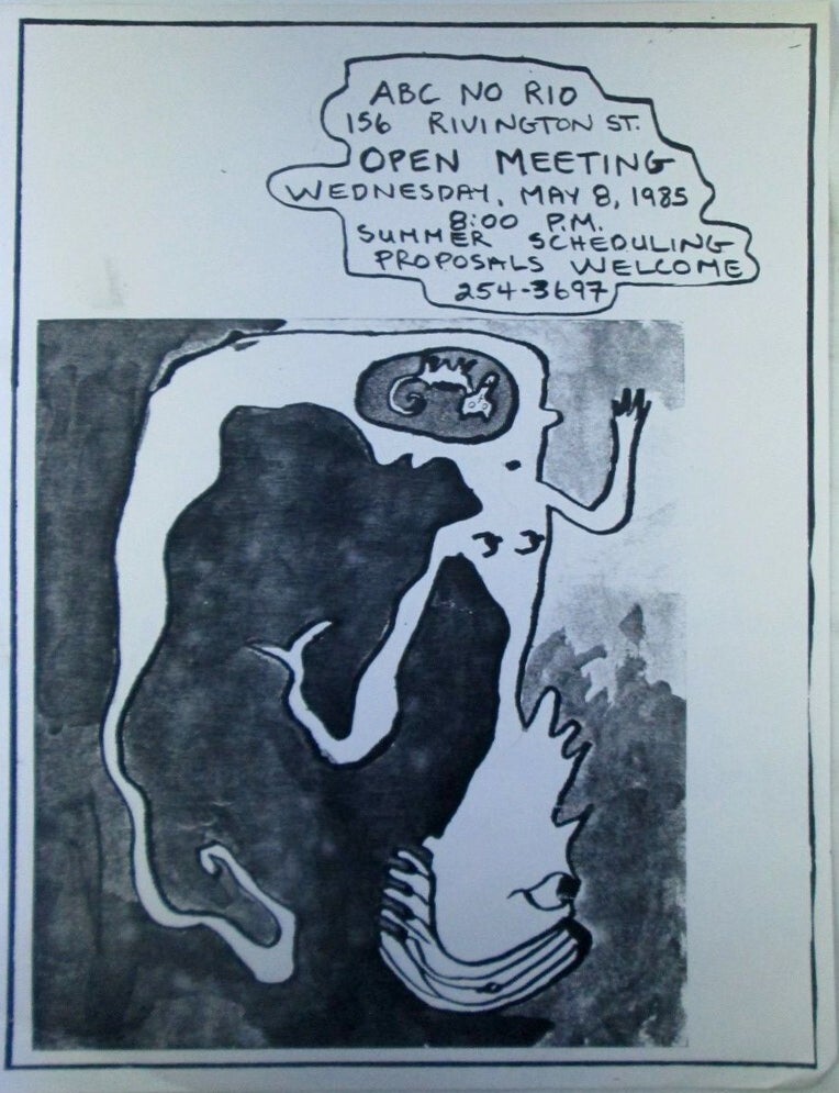 Item #022759 ABC No Rio Open Meeting Wednesday, May 8, 1985 Event Flyer