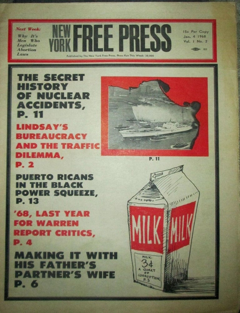 Item #022806 New York Free Press. Jan. 4, 1968. Vol. 1 No. 2. authors.