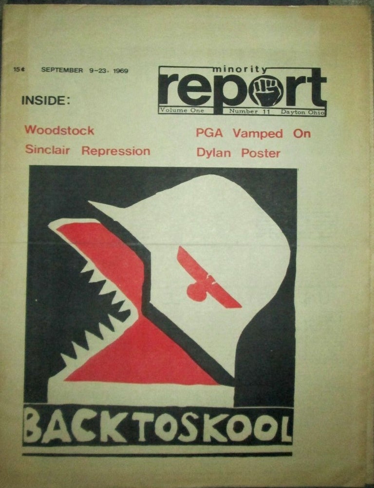 Item #022812 Minority Report. September 9-23, 1969. Volume One, Number Eleven. Black Studies African American Newspapers, Social Movements, Authors.