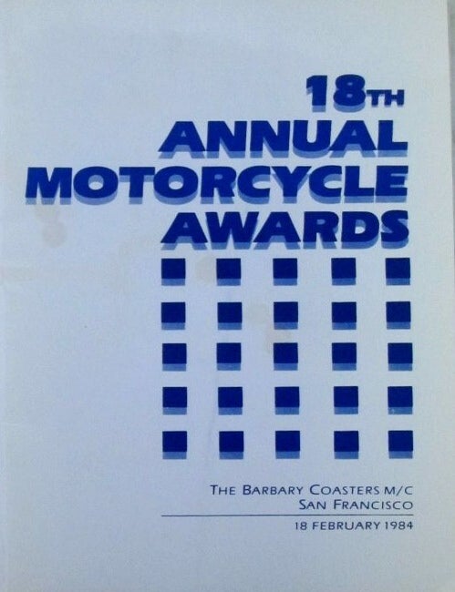 Item #022855 18th Annual Motorcycle Awards. The Barbary Coasters M/C San Francisco. 18 February 1984 Event booklet. Motorcycle Clubs LGBTQ.
